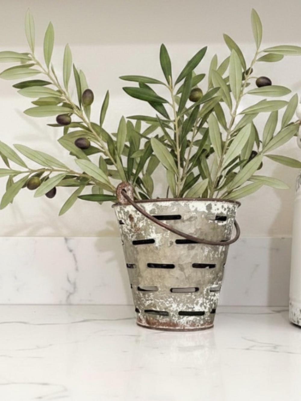 Galvanized Metal Olive Bucket